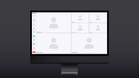 Video conferencing user interface. Video conference icon. Digital communication 库存插图
