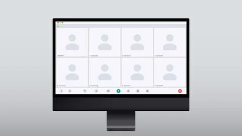 Video conferencing user interface. Video conference icon. Digital communication Illustrazione stock
