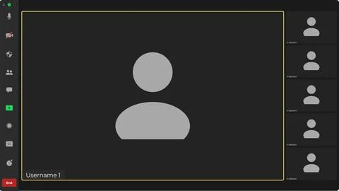 Video conferencing user interface. Video calls window overlay. Zoom Interface Stock Illustration