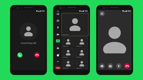 Video conferencing user interface. Video calls window overlay. Video call screen 스톡 일러스트