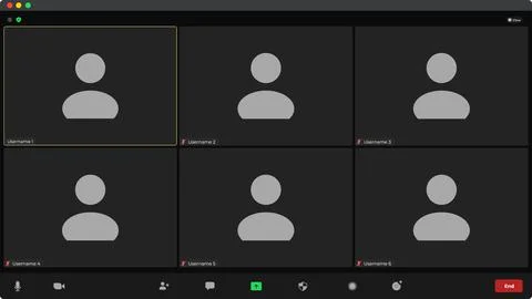 Video conferencing user interface. Video calls window overlay. Videocall screen Stock Illustration