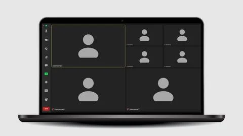 Video conferencing user interface. Video calls window overlay. Videocall screen Stock Illustration