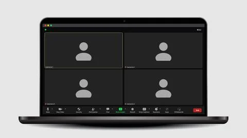 Video conferencing user interface. Video calls window overlay. Call Window App Stock Illustration