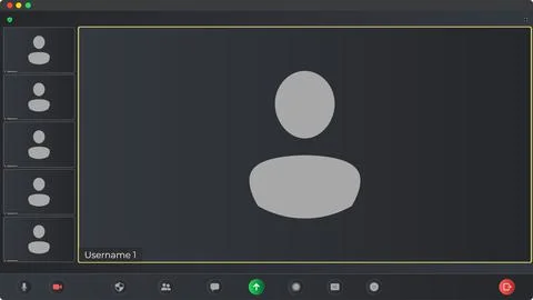 Video conferencing user interface. Video calls window overlay. Video conference Stock Illustration