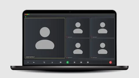 Video conferencing user interface. Video calls window overlay. Video conference 스톡 일러스트