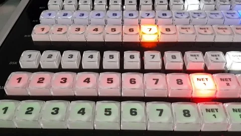 Video console with glowing keys Stock Footage 105318508