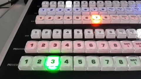 Video console with glowing keys Stock Footage 105318538