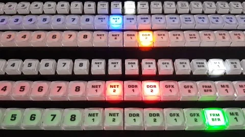 Video console with glowing keys Stock Footage 105318562