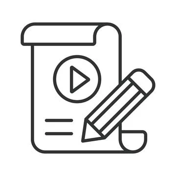 Video content creation icon in line design. Video, content, creation, media Stock Illustration