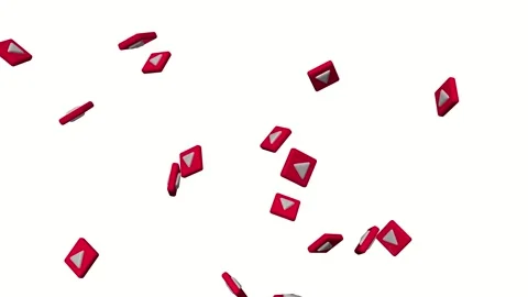 Video content icons flying randomly on a white background. Background with Stock-Footage 243548308