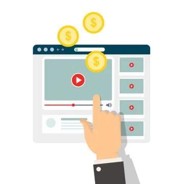 Video content monetization - making money from vlog Stock Illustration