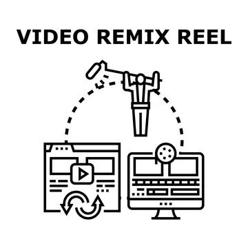 Video content remixing and creative production process イラスト素材
