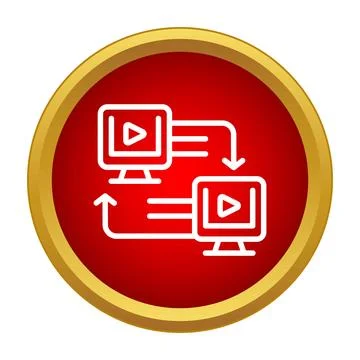 Video content sharing between two computer monitors 스톡 일러스트