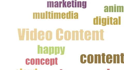Video Content Tag Cloud Animated Isolated On White Video stock 107220925