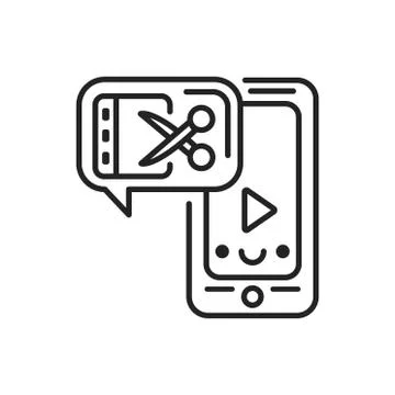 Video content tools black icon. Custom video content. Sign for web page, mobi Stock Illustration