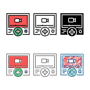 Video content ugc color styles icon vector Stock Illustration