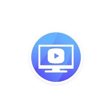 Video content vector icon with a TV Stock Illustration