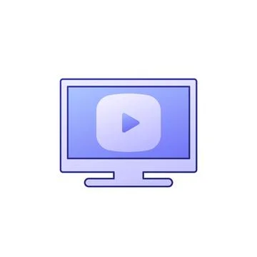Video content vector icon with a TV Stock Illustration