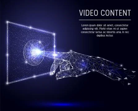 Video content vector polygonal art style illustration イラスト素材