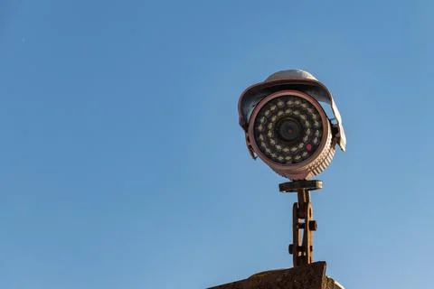Video control camera and blue sky background Stock Photos