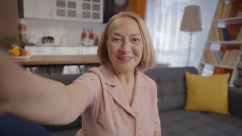 Video conversation concept.Front camera view. Stock Footage 148604394