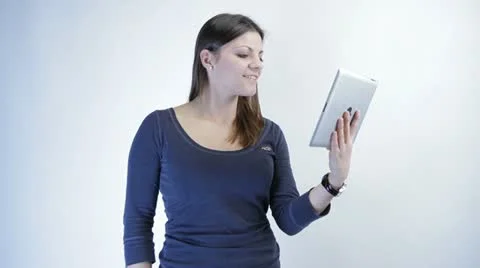 Video conversation by tablet, isolated Stock Footage 12572907