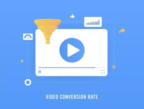 Video Conversion Rate concept. Inbound digital marketing strategy. Video Illustrazione stock