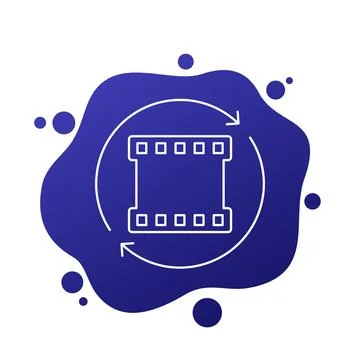 Video converter line icon for web Stock Illustration
