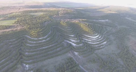 Video from a copter, nature of Crimea, fields, meadows, plants, summer Stock Footage 311525736