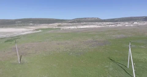 Video from a copter, nature of Crimea, fields, meadows, plants, summer Stock Footage 311525739