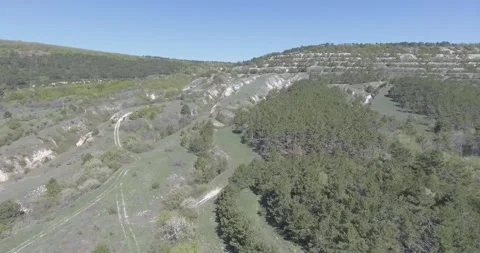 Video from a copter, nature of Crimea, fields, meadows, plants, summer Stock Footage 311525785