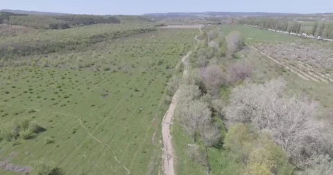 Video from a copter, nature of Crimea, fields, meadows, plants, summer Stock Footage 311525787