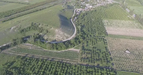 Video from a copter, nature of Crimea, fields, meadows, plants, summer Stock Footage 311526159