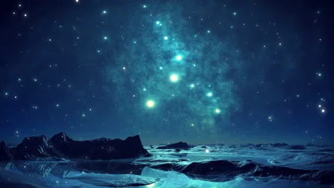 Video of cosmic flyby. Camera moves towards celestial stars and objects Video stock 138059667