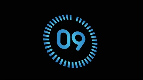 Video Countdown Timer,10 to 1 Blue Digits and Counter with Camera Motion Stock Footage 180107334