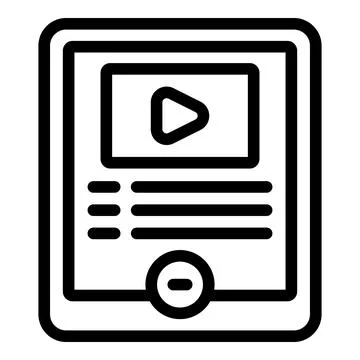 Video course icon outline vector. Training seminar Stock Illustration