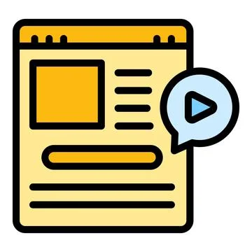 Video course icon vector flat Stockillustratie