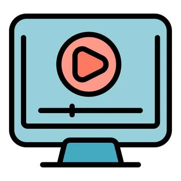Video course icon vector flat Stockillustratie