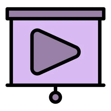Video course icon vector flat Stockillustratie