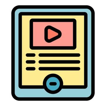 Video course icon vector flat Stockillustratie