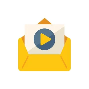 Video course mail icon flat vector. Distance study Stockillustratie