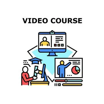 Video Course Vector Concept Color Illustration Stockillustratie