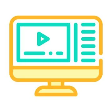 Video courses color icon vector illustration line イラスト素材