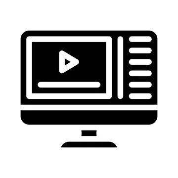 Video courses glyph icon vector illustration sign Stockillustratie
