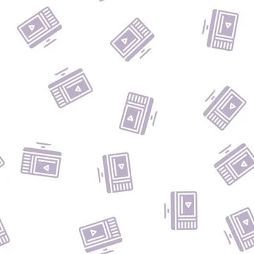 Video courses glyph vector seamless pattern sign 스톡 일러스트