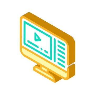 Video courses isometric icon vector illustration sign イラスト素材