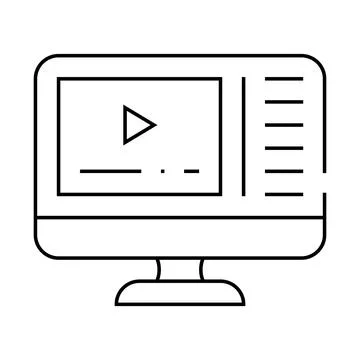 Video courses line icon vector illustration line 스톡 일러스트