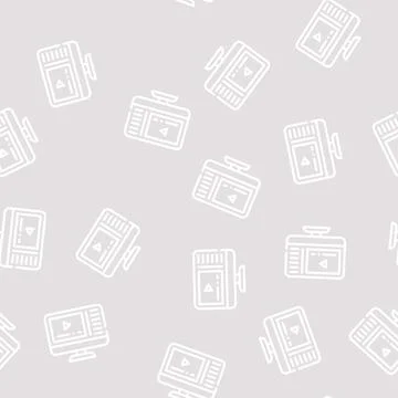 Video courses line vector seamless pattern line イラスト素材