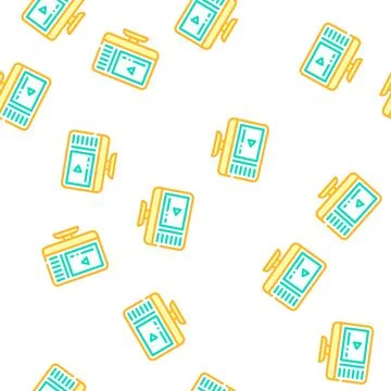 Video courses vector seamless pattern line イラスト素材