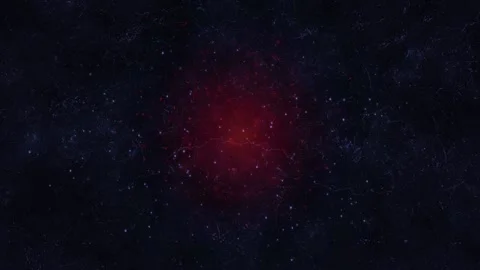 Video with craquelure effect with flying particles on a red background Stock Footage 210192629